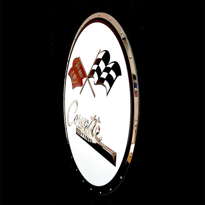 Chevrolet Corvette C2 Sting Ray stainless steel garage sign