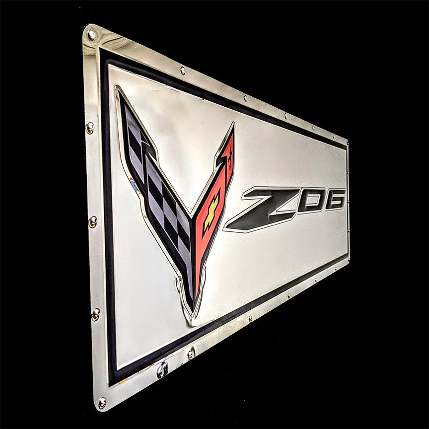 C8 Corvette Z06 logo stainless steel wall sign