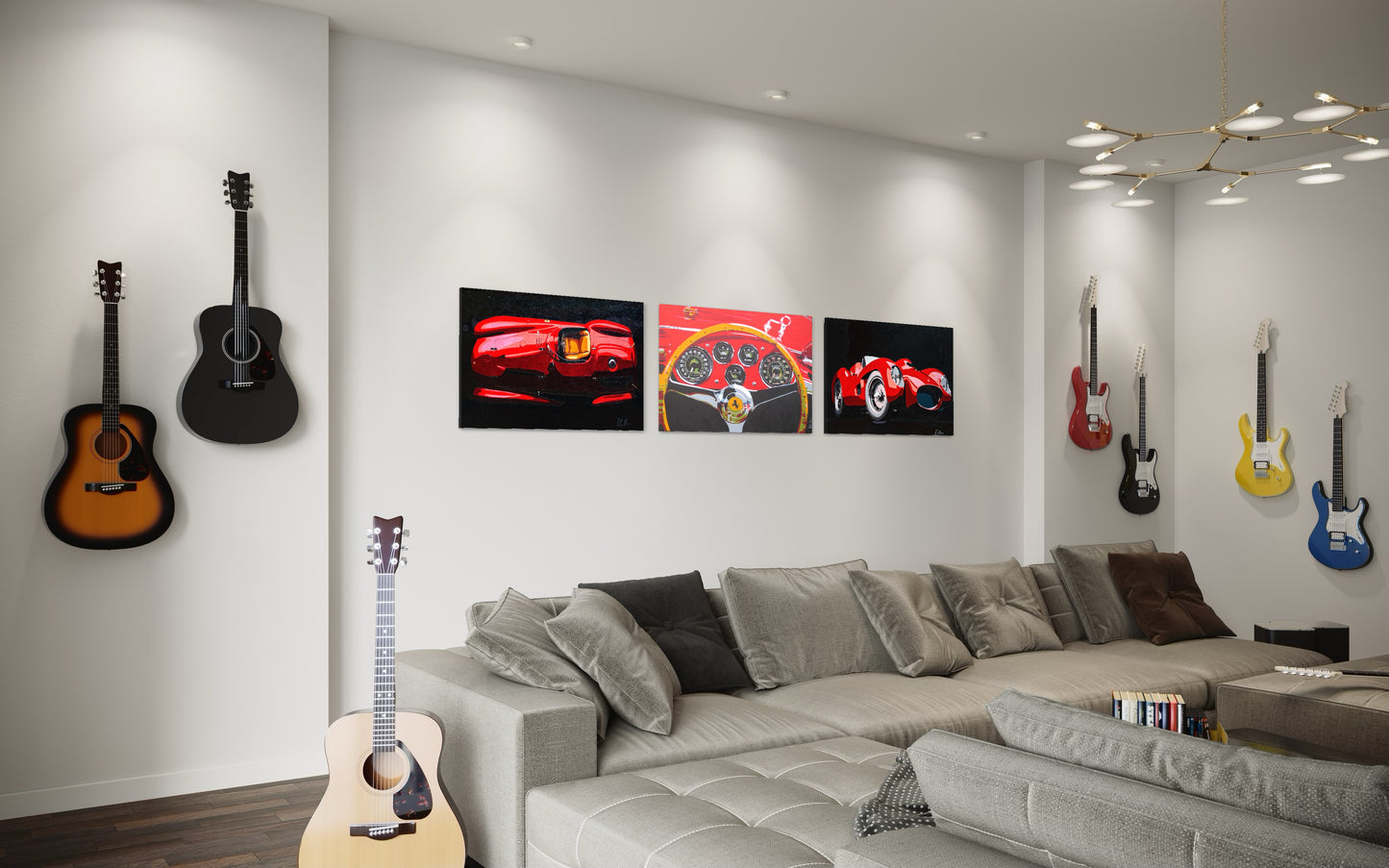 Robert Moore' 1954 Ferrari Top view custom Giclee prints