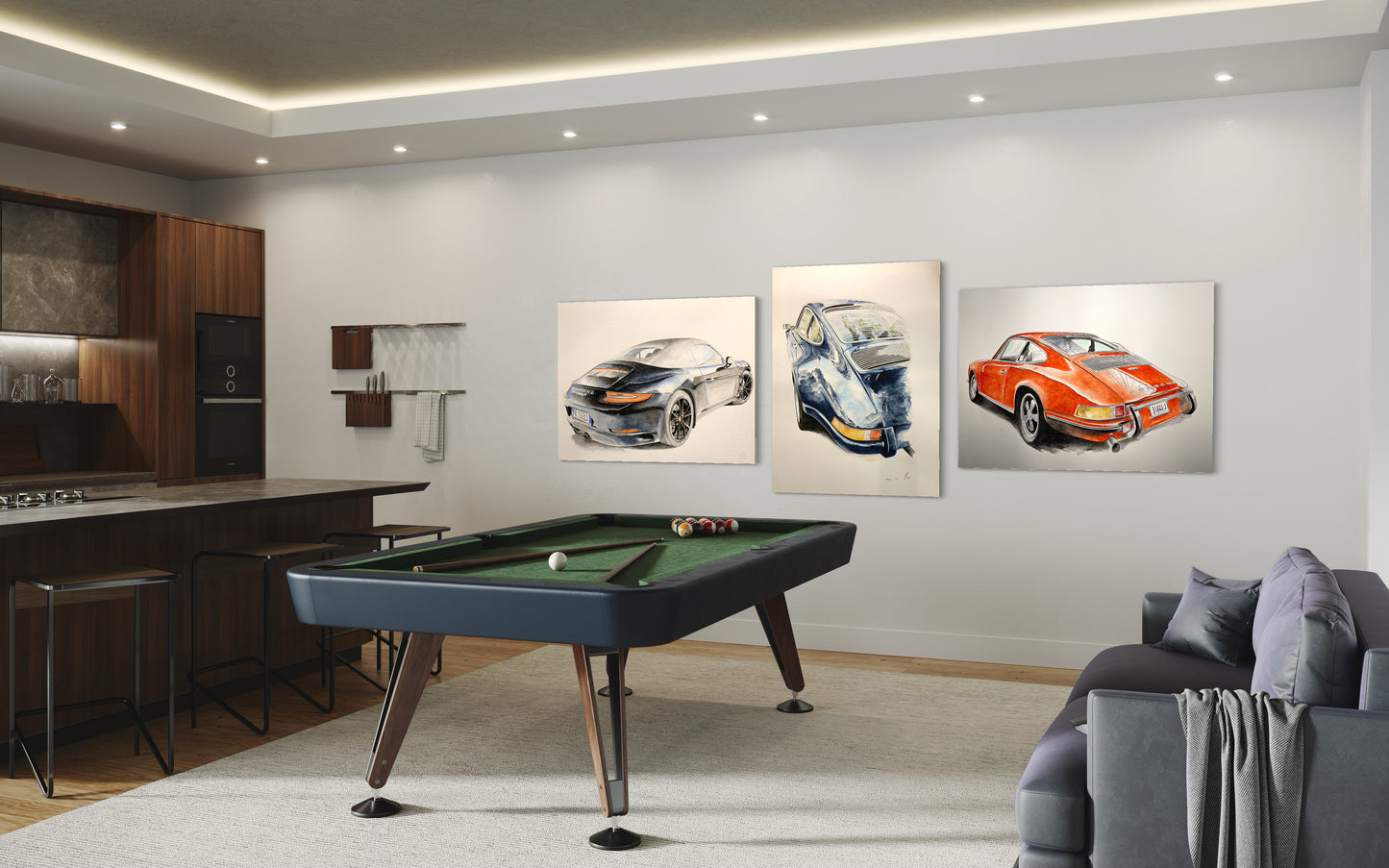 Massimo' reflective Classic Mustang Giclee fine art prints