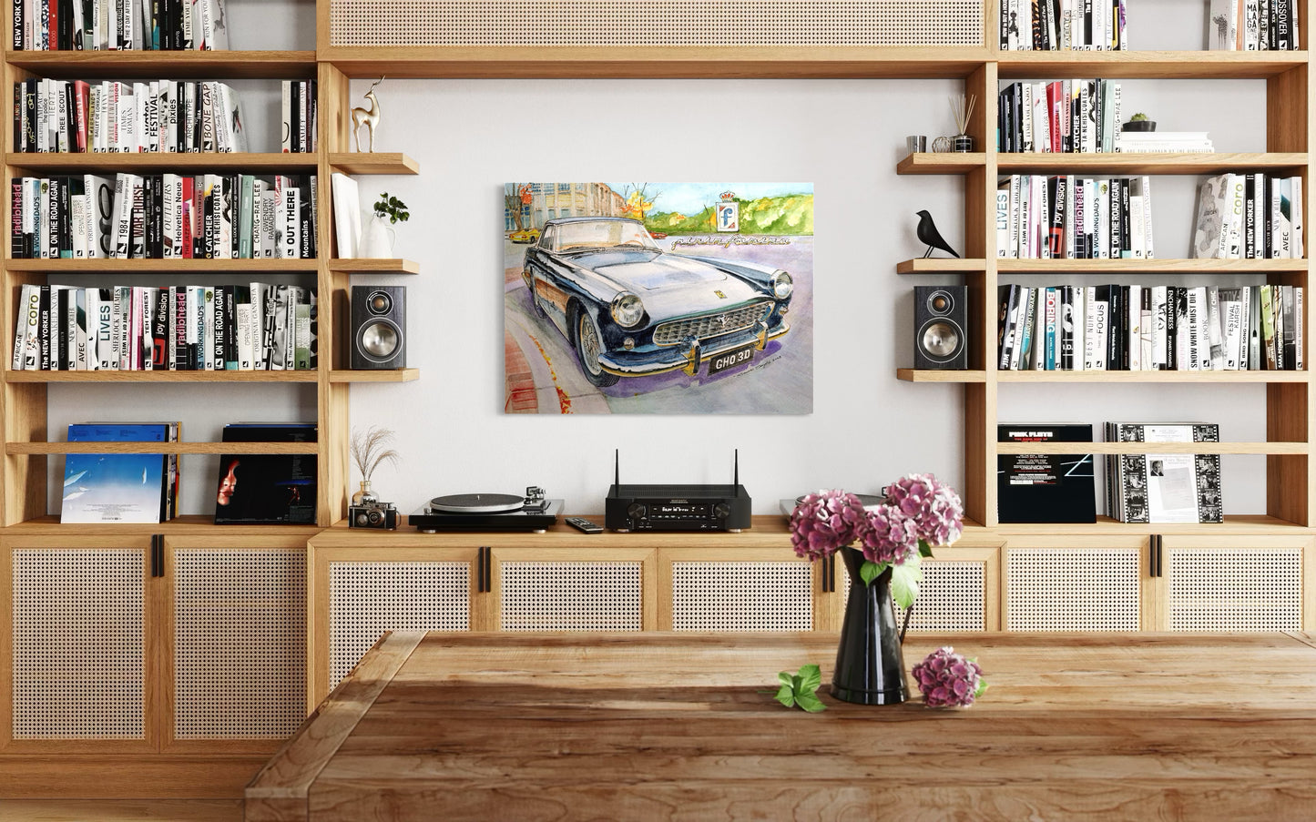 Richard Smyth's Black Ferrari Giclee print