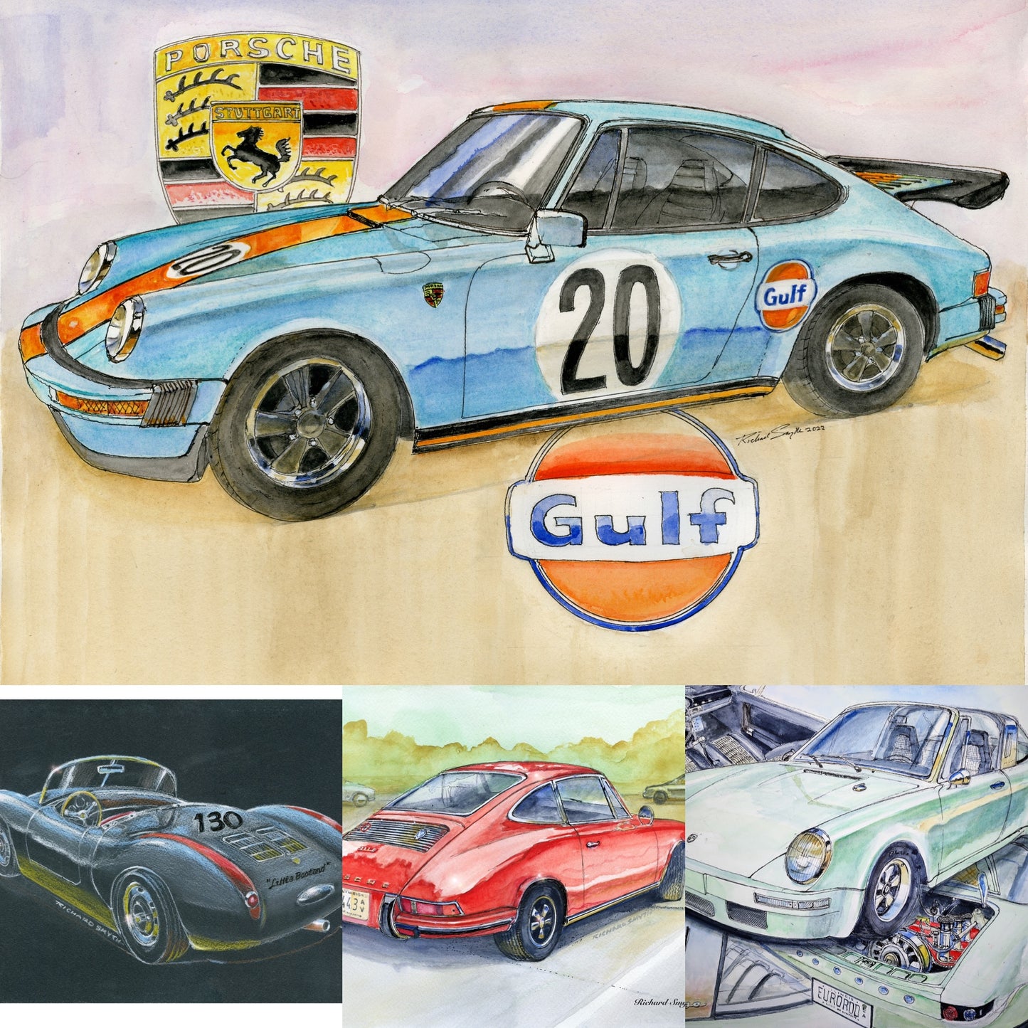 Richard Smyth' Sunbeam Alpine Giclee fine prints