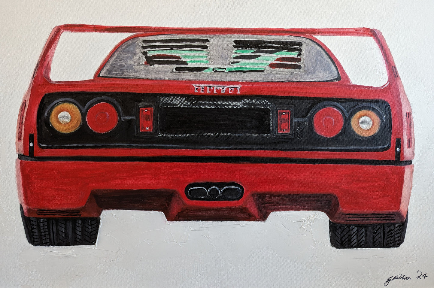 Waldron' F40 rear corner aspect Giclee custom prints