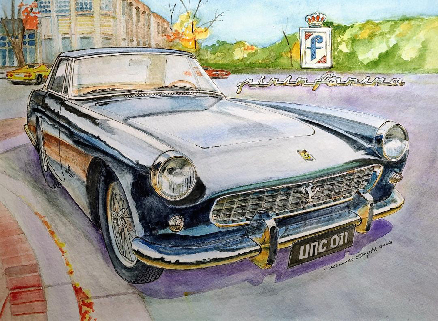 Richard Smyth's Black Ferrari Giclee print