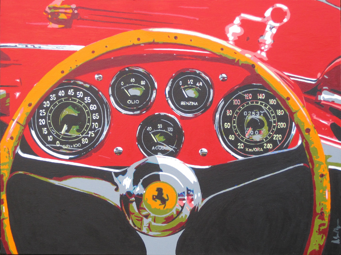 Robert Moore's Ferrari Dash Cluster canvas prints