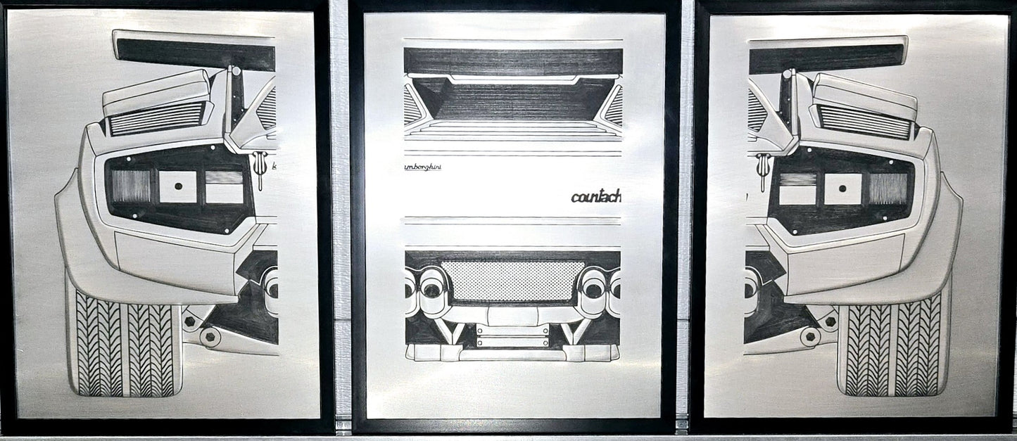 Hand Bead Roller'd Aluminum Lamborghini Countach