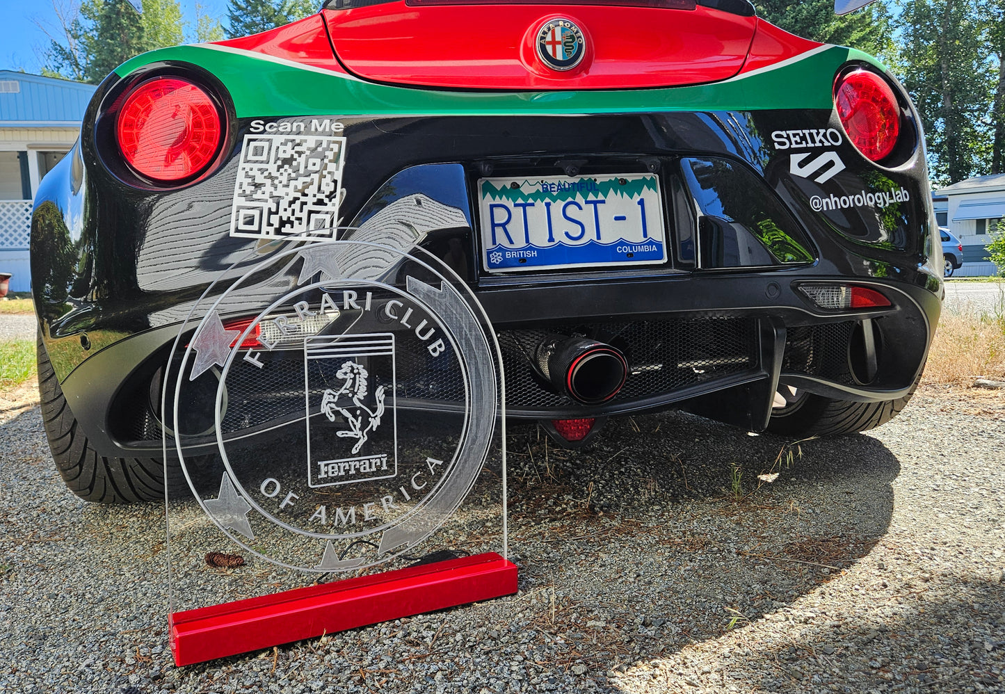 Clear acrylic RGB LED lit sign