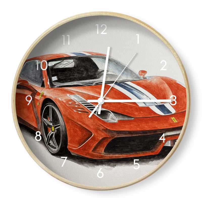 Massimo' Red Ferrari wall clock