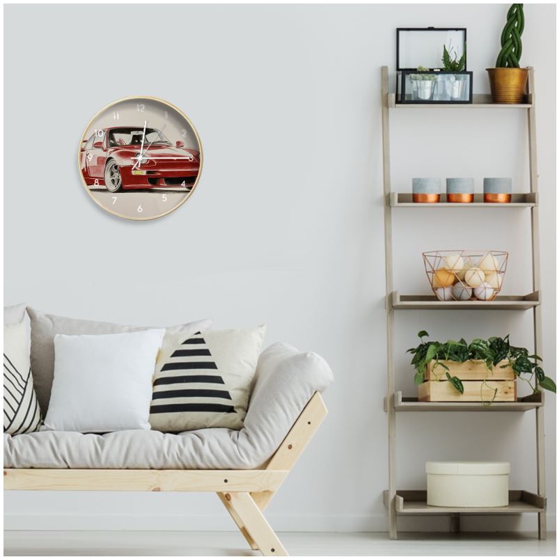 Massimo' Red Pcar Porsche wall clock.