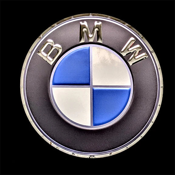 RGB LED Backlit BMW logo stainless steel garage sign