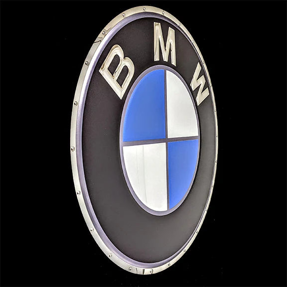 RGB LED Backlit BMW logo stainless steel garage sign
