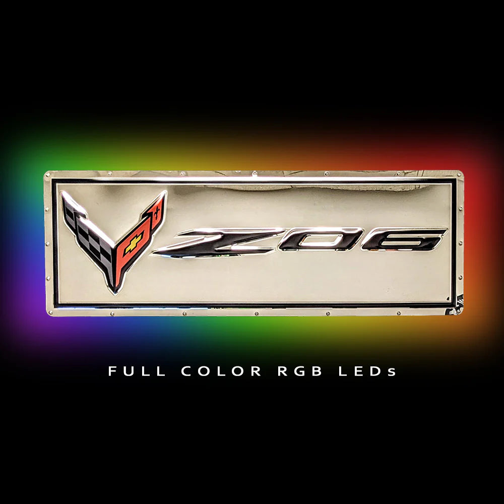 C8 Corvette Z06 logo stainless steel wall sign