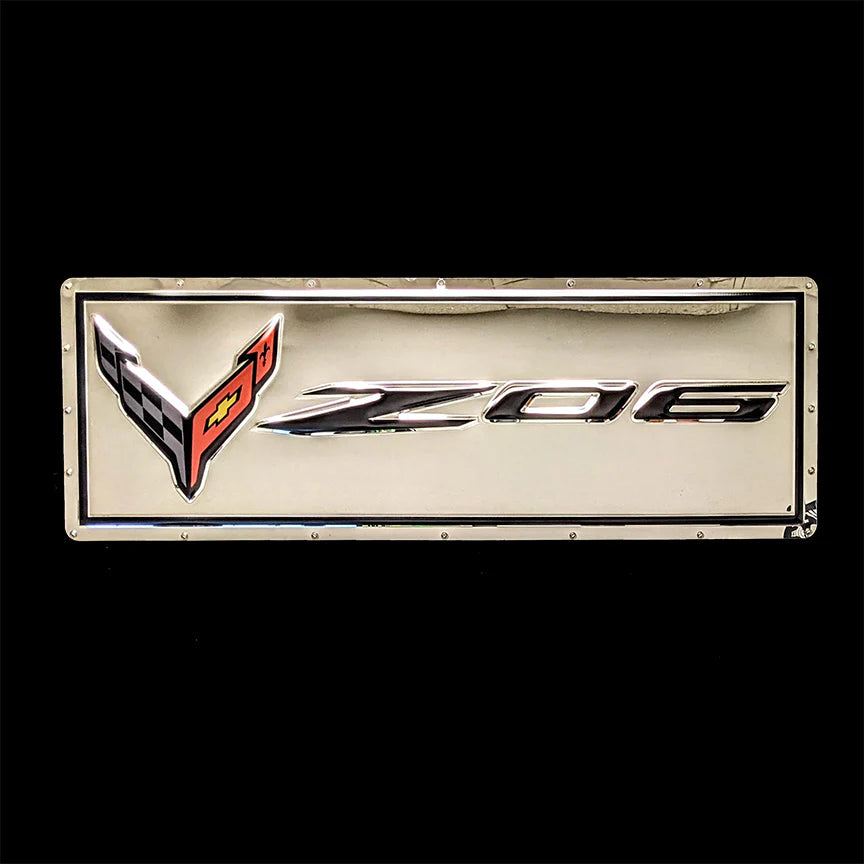 C8 Corvette Z06 logo stainless steel wall sign