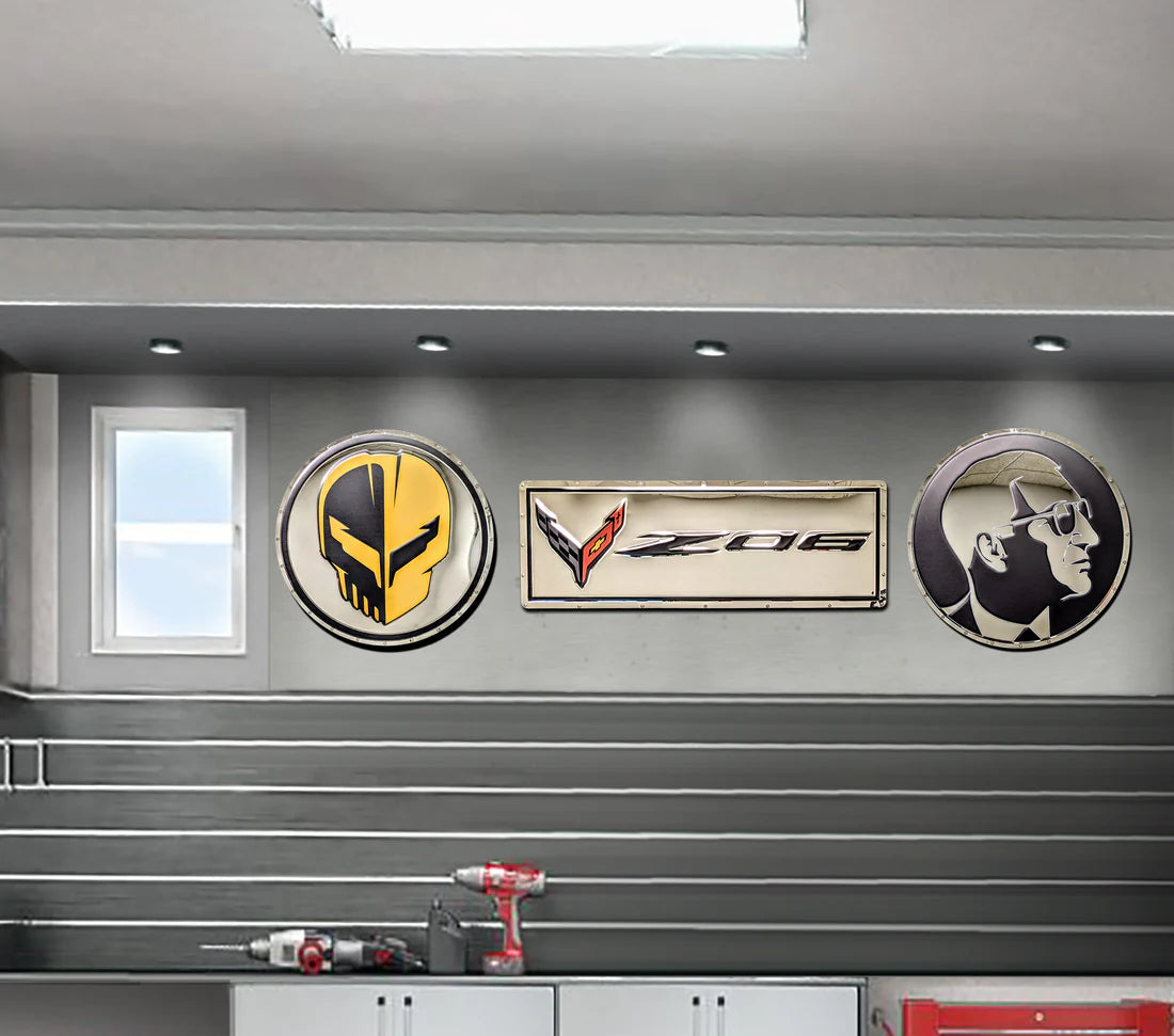 C8 Corvette Z06 logo stainless steel wall sign