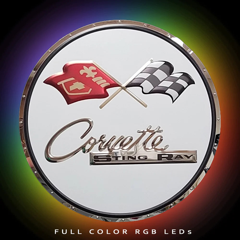 Chevrolet Corvette C2 Sting Ray stainless steel garage sign