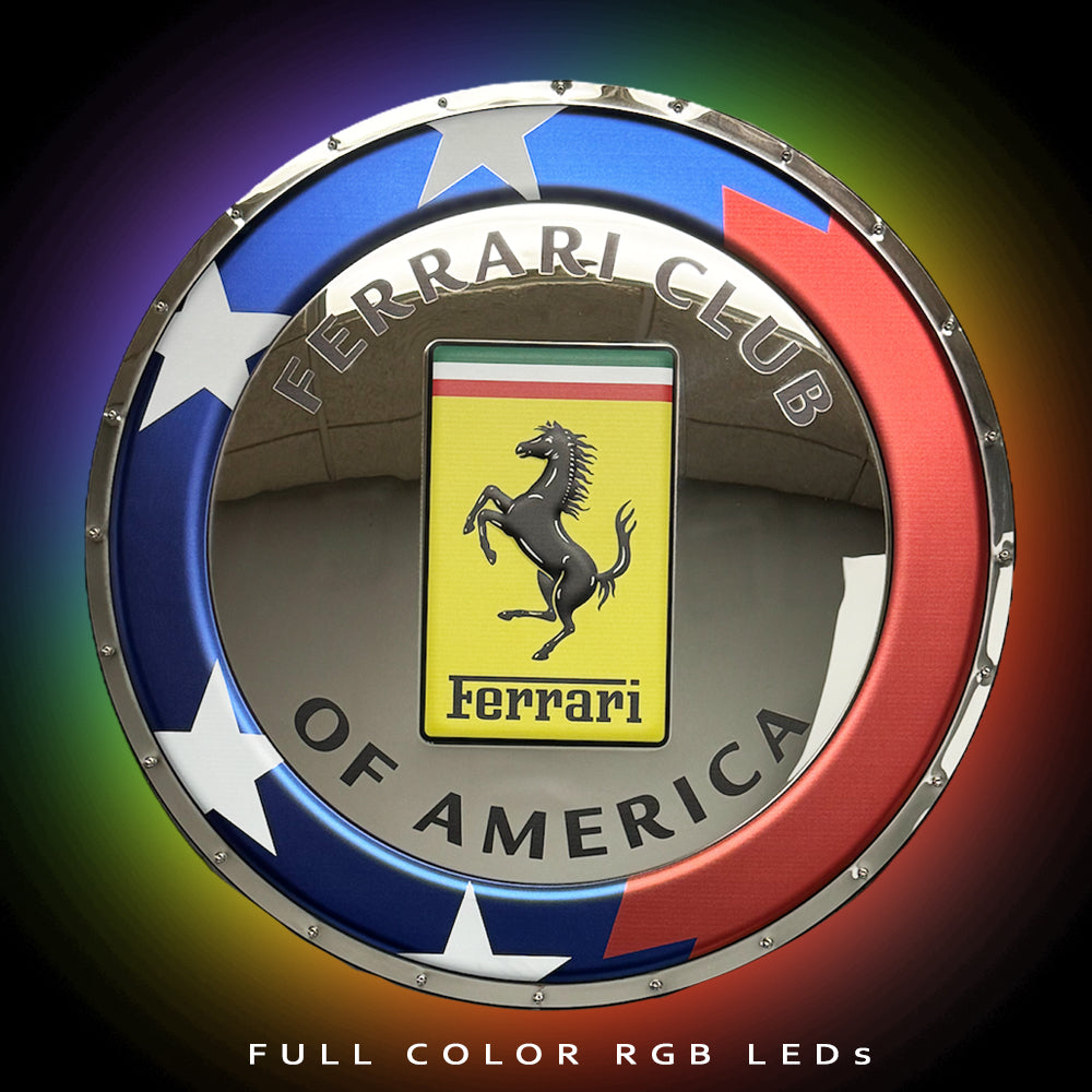 SCCA Embossed Stainless-Steel 3D sign RGB LED Back lit