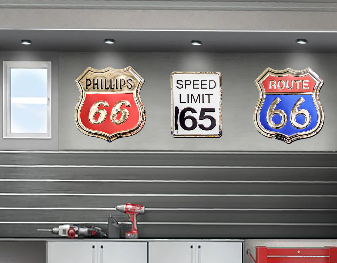 Phillips 66 stainless steel garage sign