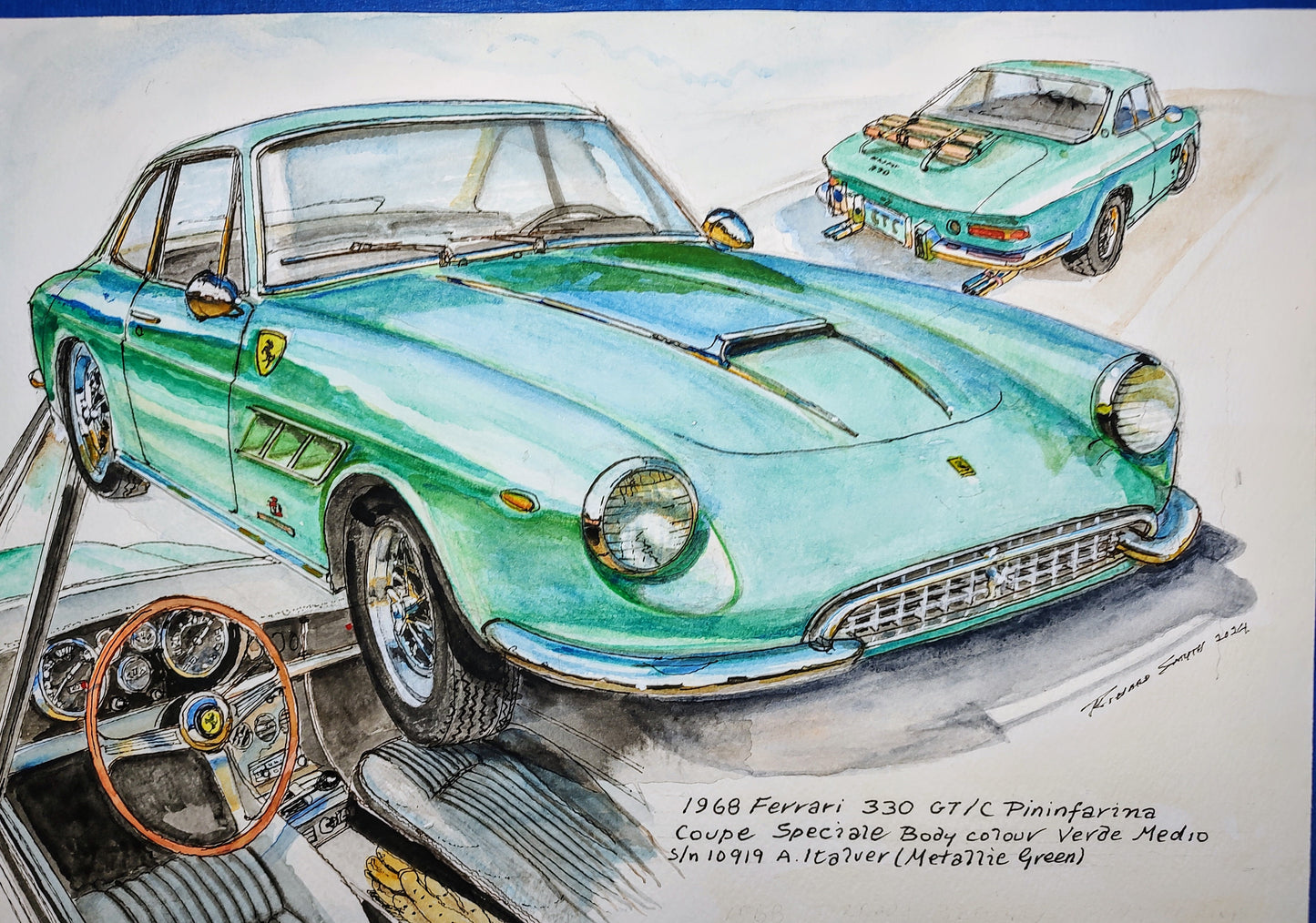 Richard Smyth' Verde Ferrari Giclee canvas prints
