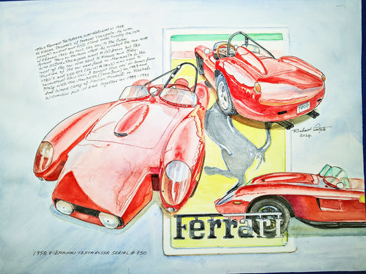 Richard Smyth' Ferrari 512 Testarossa montage fine art Giclee prints