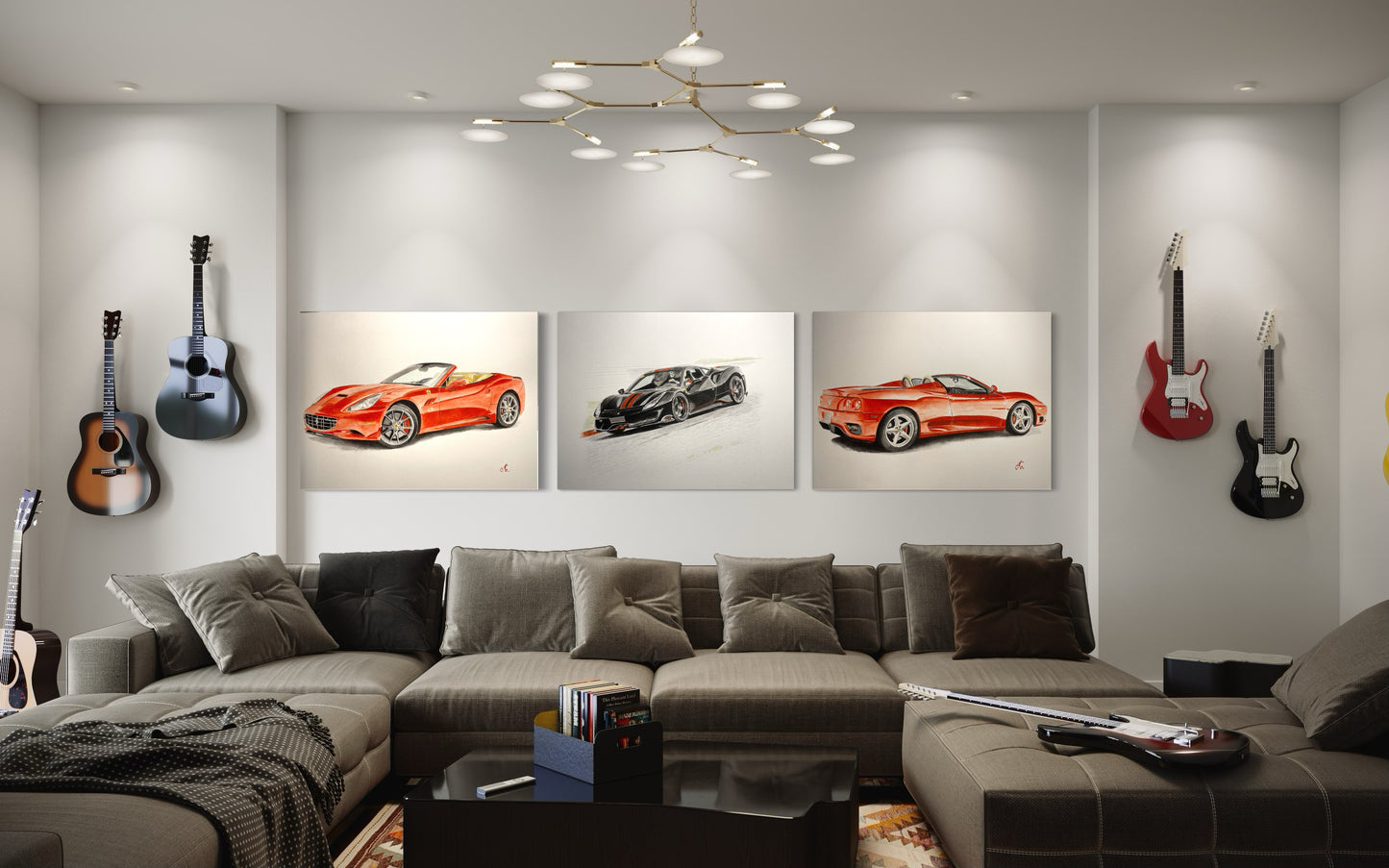 Massimo' Red Ferrari Giclee fine art prints