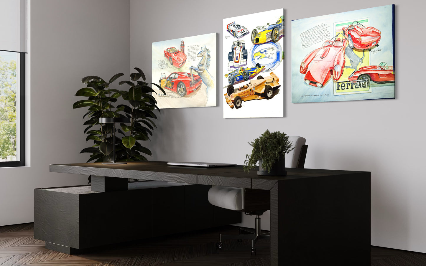 Richard Smyth' Red Mercedes Benz front aperture Giclee fine prints