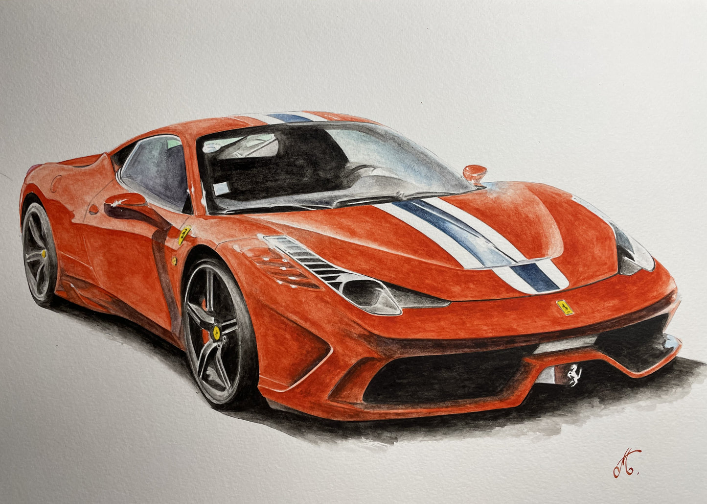Massimo' Red Ferrari Giclee fine art prints