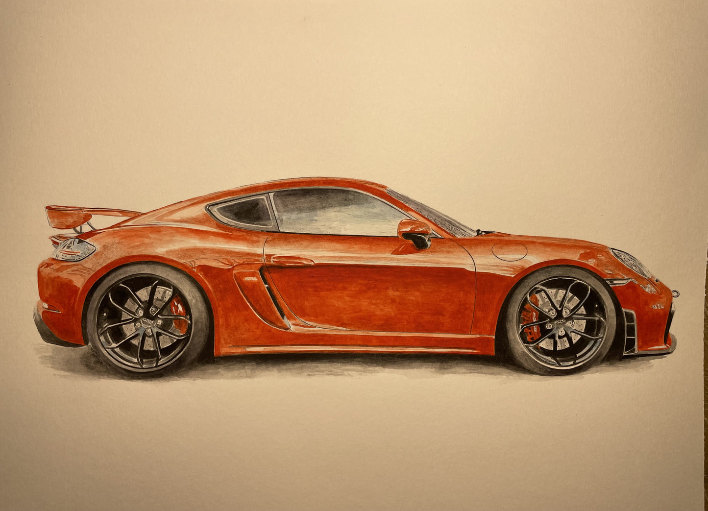 Massimo' reflective Classic Red 911 side aperture Giclee fine art prints