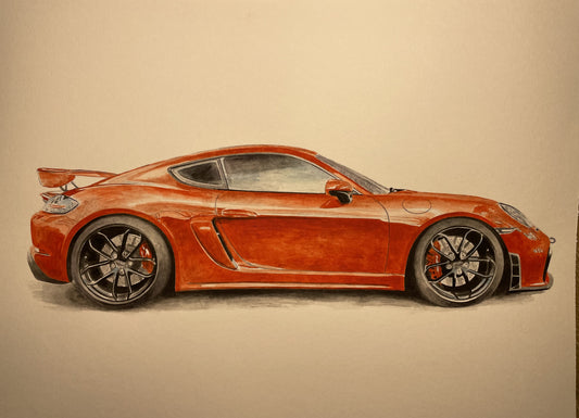 Massimo' reflective Classic Red 911 side aperture Giclee fine art prints