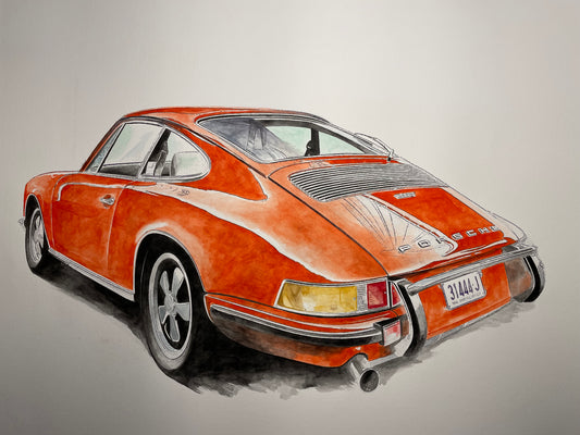 Massimo' reflective Classic 911 rear aperture Giclee fine art prints