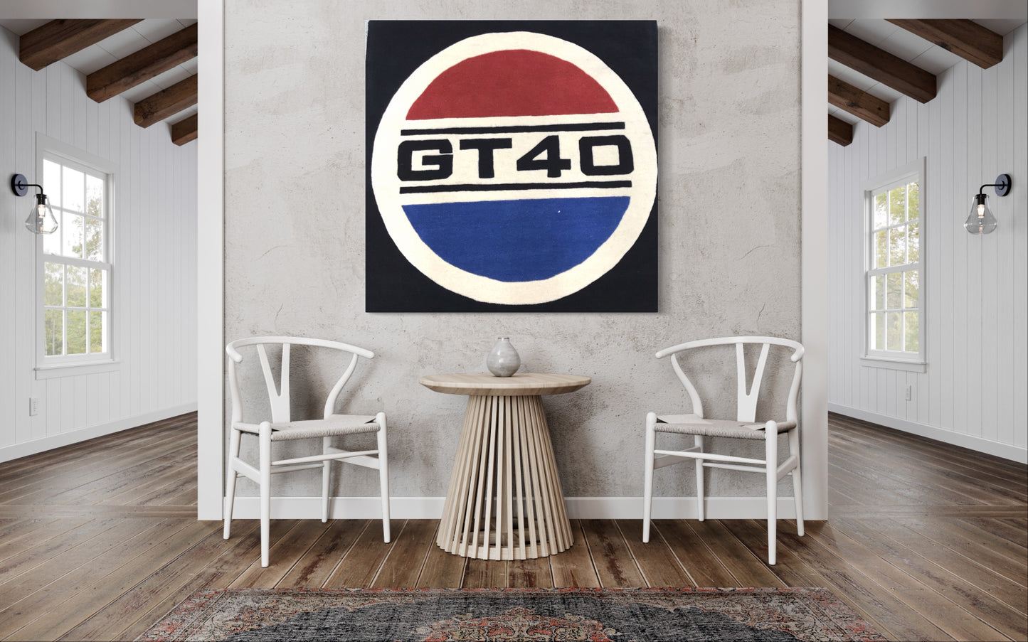 Custom SCCA logo Wool & Silk Handmade rug