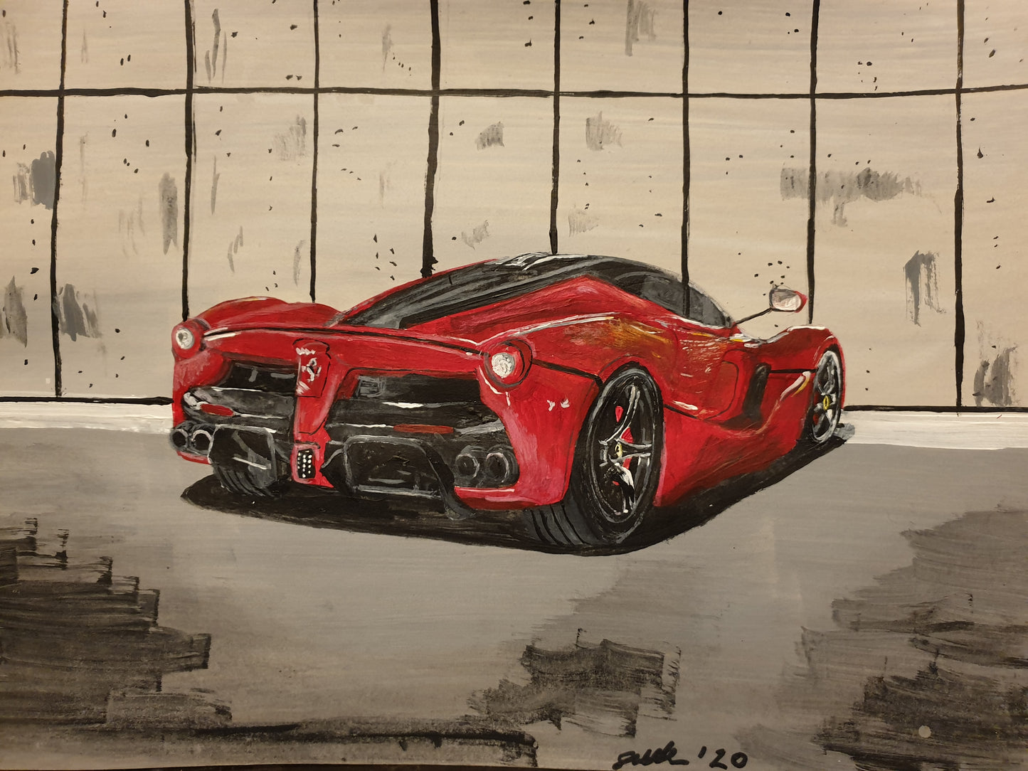 Waldron' F40 rear corner aspect fine art Giclee prints