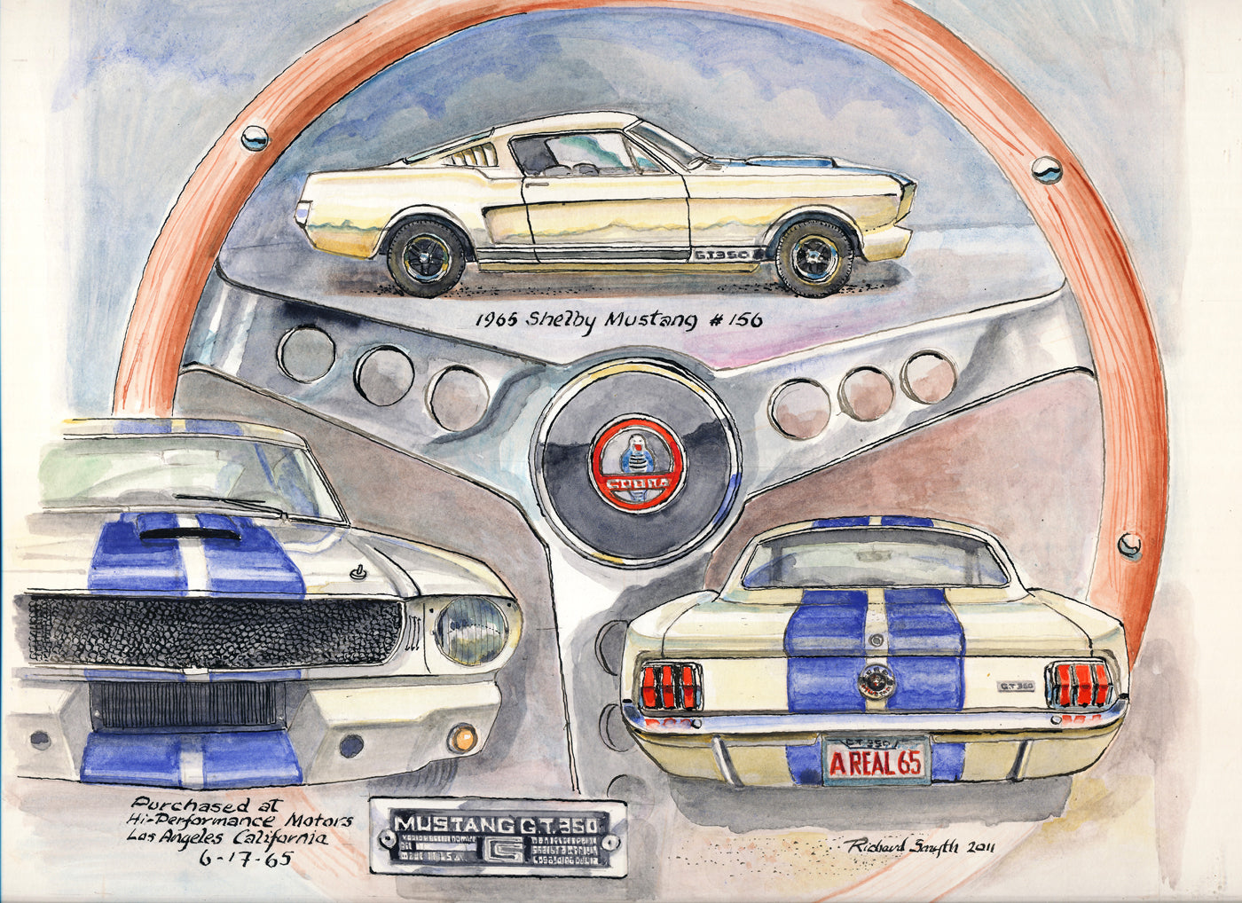 Richard Smyth' Shelby Mustang GT350 Montage Giclee fine prints