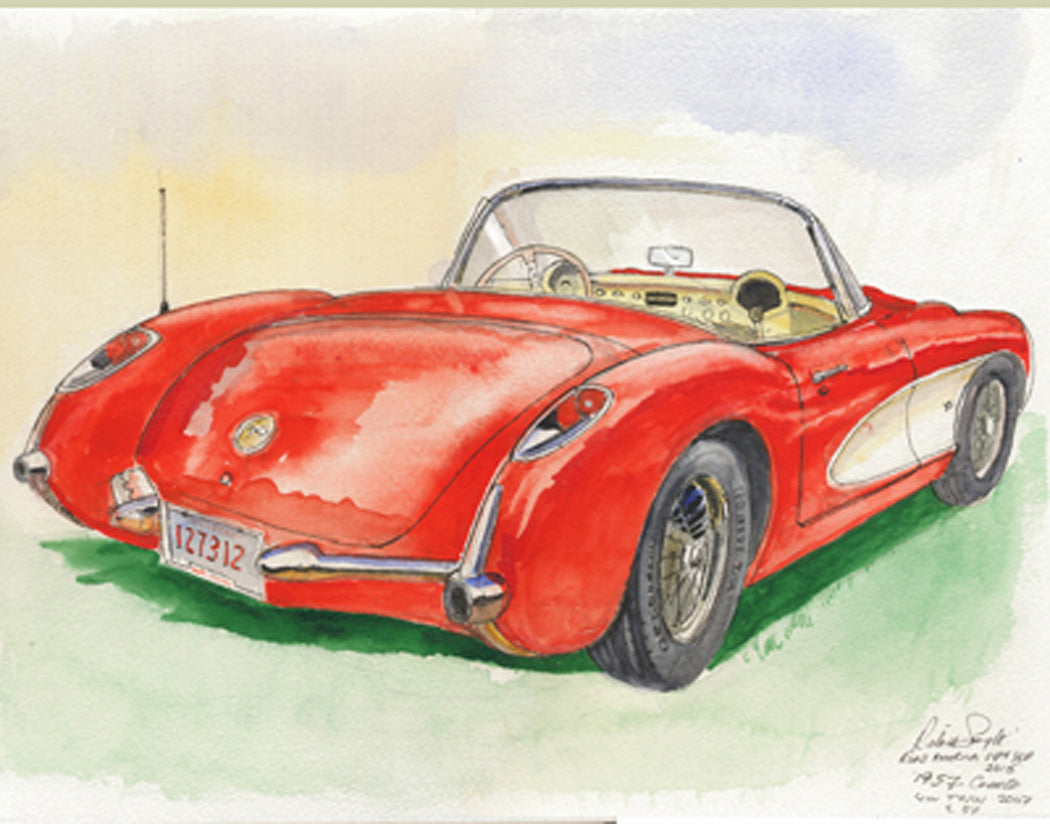 Richard Smyth' '57 Corvette rear aperture Giclee fine prints