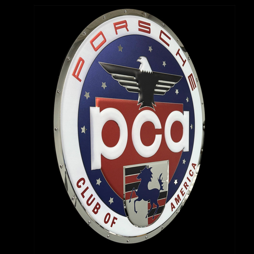 SCCA Embossed Stainless-Steel 3D sign RGB LED Back lit