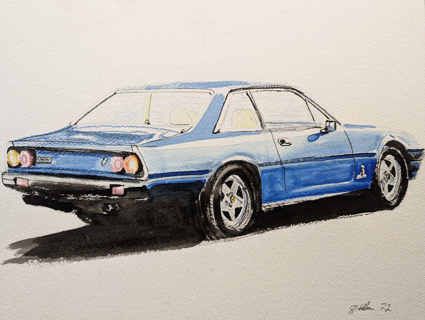 Waldron' F40 rear corner aspect fine art Giclee prints