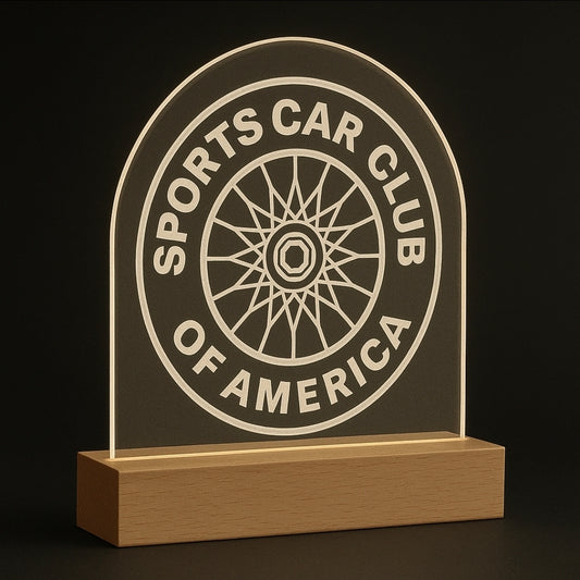 Clear acrylic RGB LED lit sign