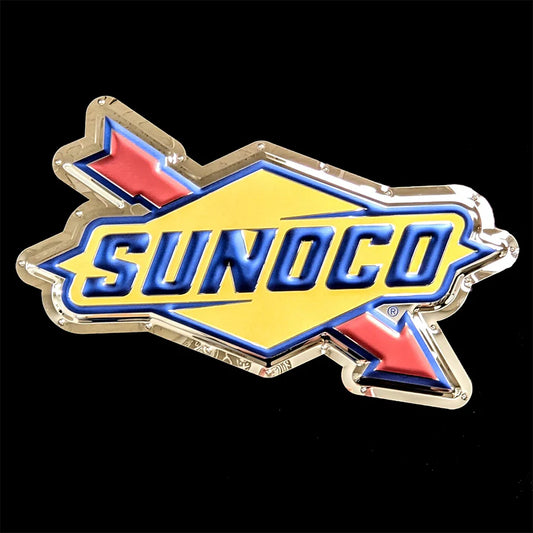 Sunoco logo stainless steel garage sign