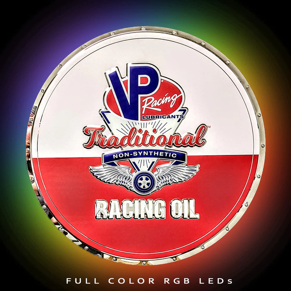 VP Racing Oil Circle Metal Sign RGB LED Back lit