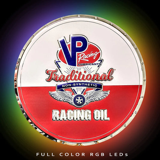 VP Racing Oil Circle Metal Sign RGB LED Back lit