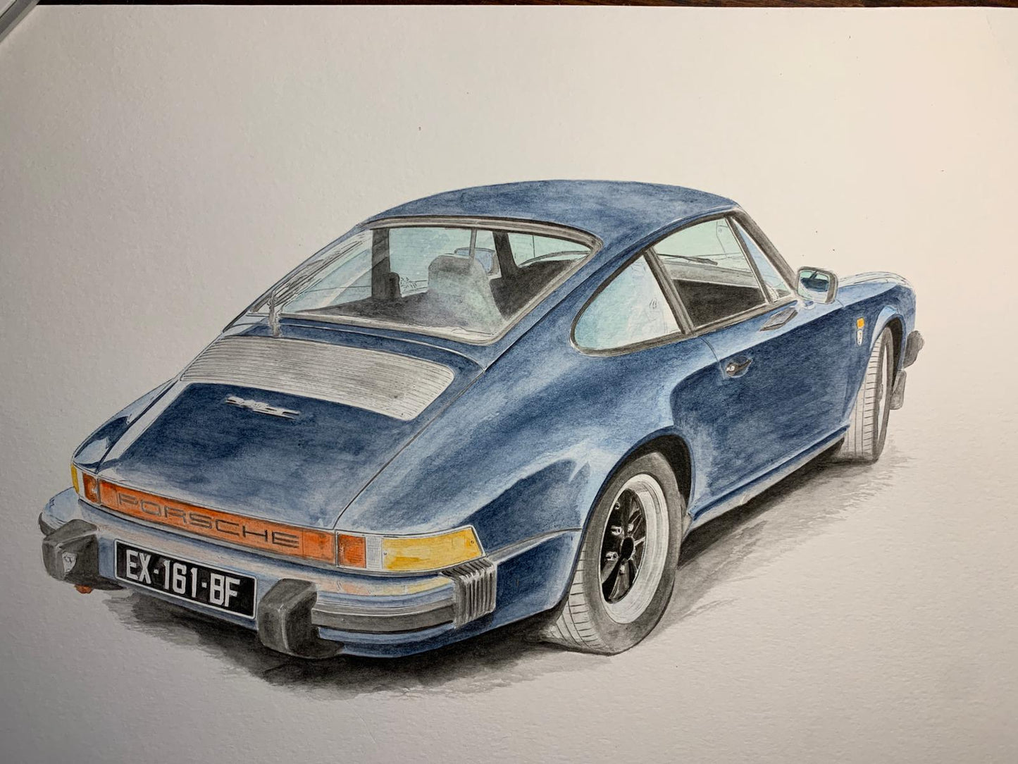 Massimo' reflective blue 911 rear aperture Giclee fine art prints