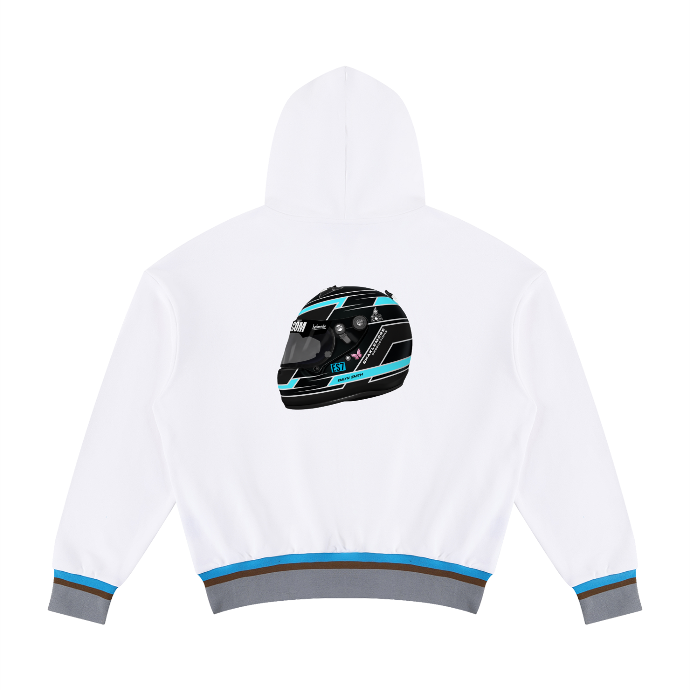 Emlyn Smith Race Driver Helmet F&B Oversized Color Block Boxy Hoodie