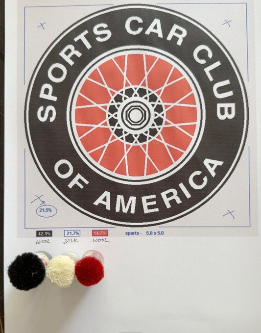 Custom SCCA logo Wool & Silk Handmade rug