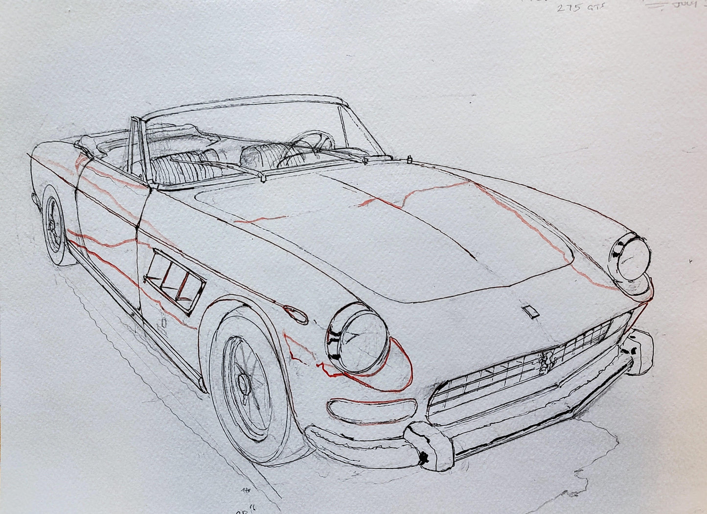 Richard Smyth' Ferrari Sketch on canvas Giclee prints.