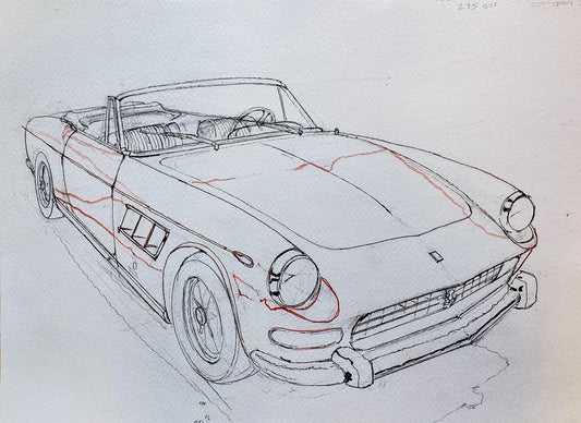 Richard Smyth' Ferrari Sketch on canvas Giclee prints.